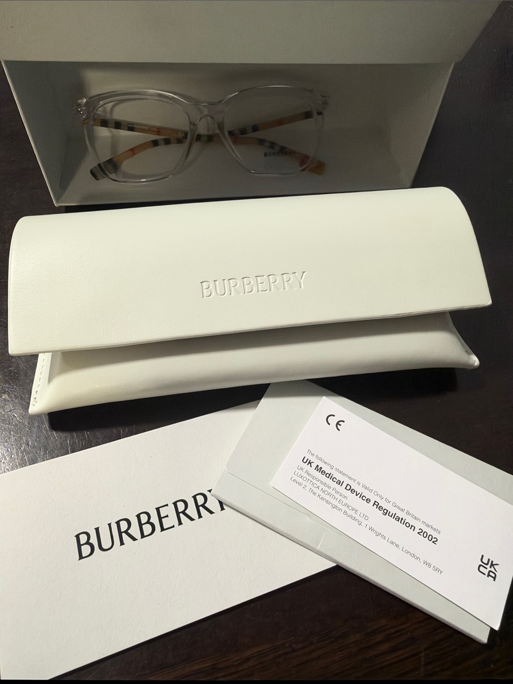 Burberry BE2390 3889 Transparent Eyeglasses- NEW - Picture 6 of 8